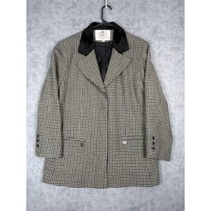 RZR WeatherWise Women's 16W Wool Houndstooth Jacket Black Faux Fur Collar